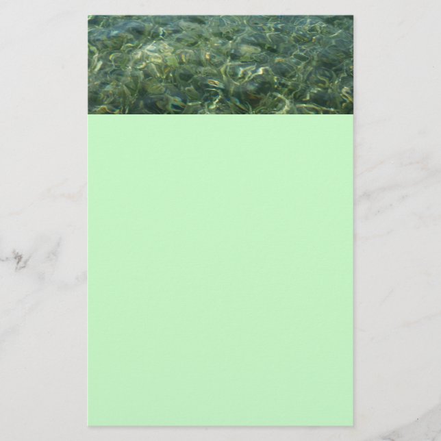 Water over Sea Grass I Caribbean Nature Stationery (Front)