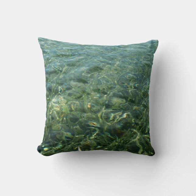 Water over Sea Grass I Caribbean Nature Throw Pillow (Front)