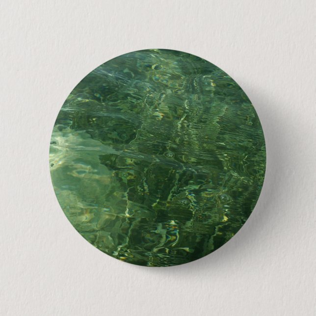 Water over Sea Grass II (Blue and Green) Photo Button (Front)