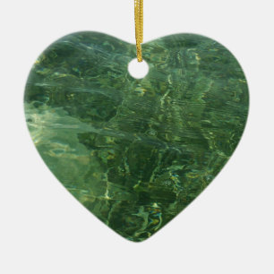 Water over Sea Grass II (Blue and Green) Photo Ceramic Ornament