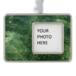 Water over Sea Grass II (Blue and Green) Photo Christmas Ornament