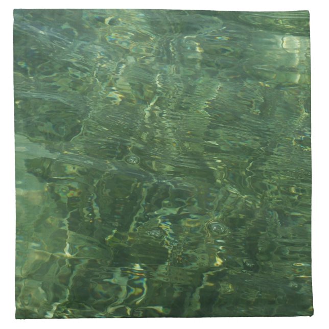 Water over Sea Grass II (Blue and Green) Photo Cloth Napkin (Front)