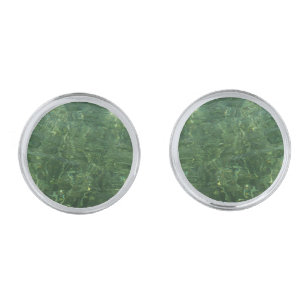 Water over Sea Grass II (Blue and Green) Photo Cufflinks