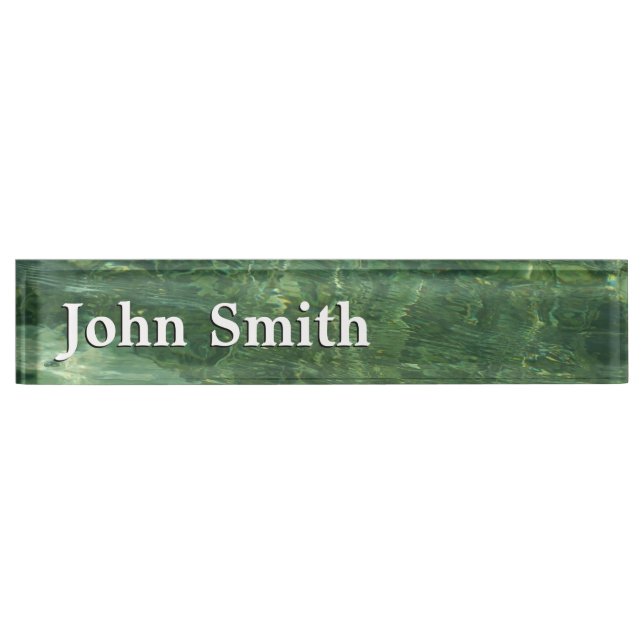 Water over Sea Grass II (Blue and Green) Photo Desk Name Plate (Front)