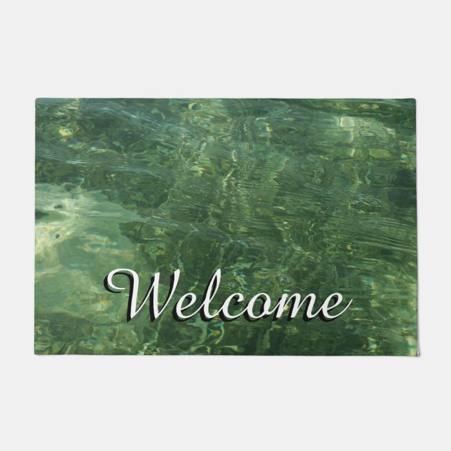 Water over Sea Grass II (Blue and Green) Photo Doormat (Front)