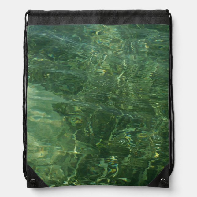 Water over Sea Grass II (Blue and Green) Photo Drawstring Bag (Front)