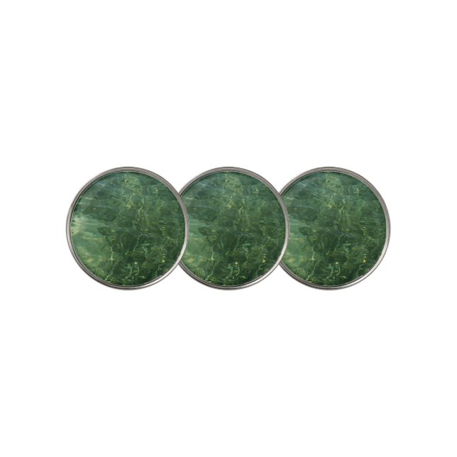 Water over Sea Grass II (Blue and Green) Photo Golf Ball Marker (3 Up)