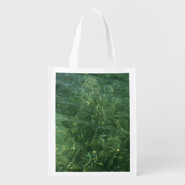 Water over Sea Grass II (Blue and Green) Photo Grocery Bag (Front)