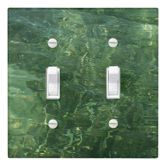 Water over Sea Grass II (Blue and Green) Photo Light Switch Cover (In Situ)