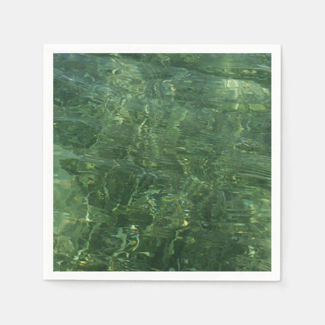 Water over Sea Grass II (Blue and Green) Photo Paper Napkins (Front)