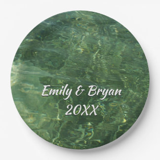 Water over Sea Grass II (Blue and Green) Photo Paper Plates