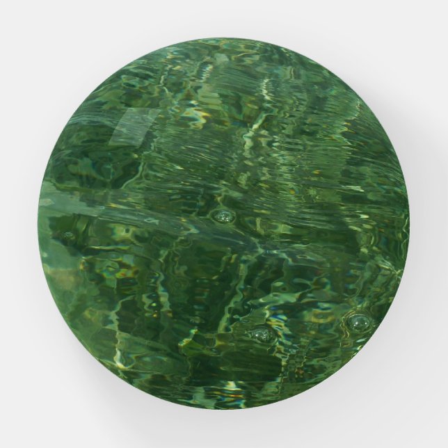 Water over Sea Grass II (Blue and Green) Photo Paperweight (Front)