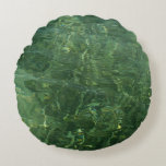 Water over Sea Grass II (Blue and Green) Photo Round Pillow