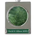 Water over Sea Grass II (Blue and Green) Photo Silver Plated Banner Ornament