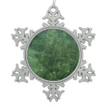 Water over Sea Grass II (Blue and Green) Photo Snowflake Pewter Christmas Ornament
