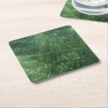 Water over Sea Grass II (Blue and Green) Photo Square Paper Coaster