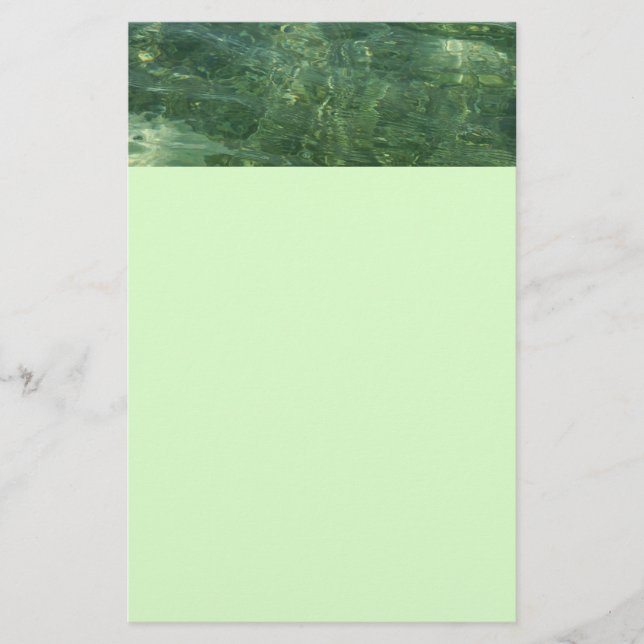 Water over Sea Grass II (Blue and Green) Photo Stationery (Front)