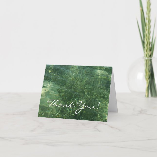 Water over Sea Grass II (Blue and Green) Photo Thank You Card (Front)