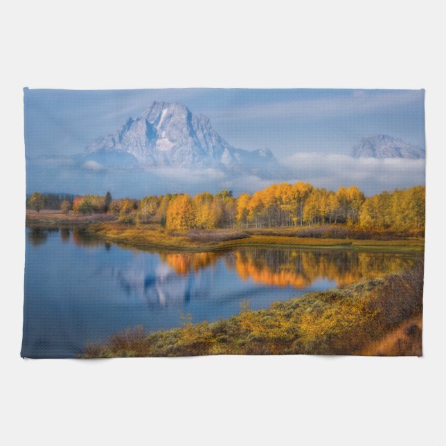 Water | Oxbow Bend Jackson Wyoming Kitchen Towel (Horizontal)