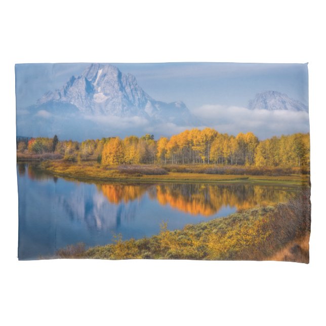 Water | Oxbow Bend Jackson Wyoming Pillow Case (Front)