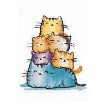 Water Paint Cats digital painting