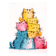 Water Paint Cats Digital