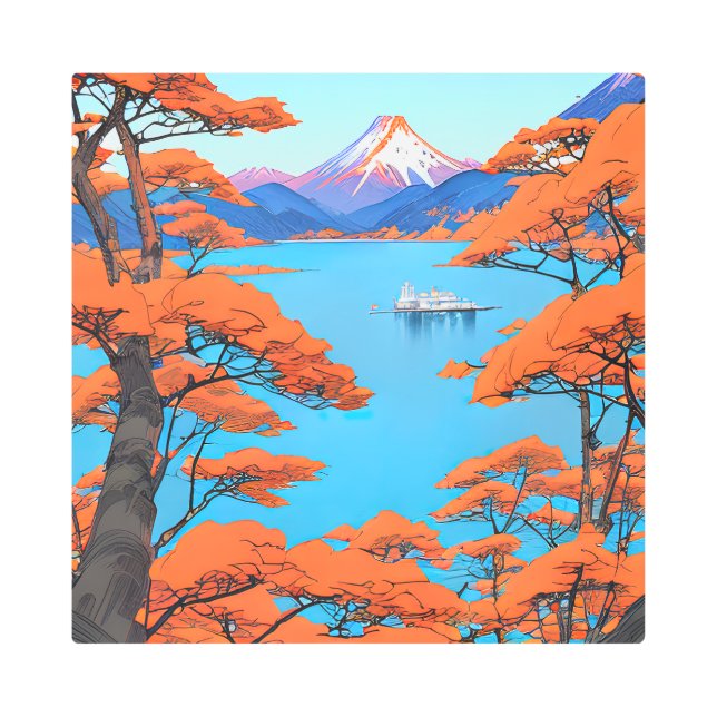 Water Palace, castle on the lake Metal Print (Front)