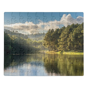 Water   Pang Oung Lake & Pine Forest Thailand Jigsaw Puzzle