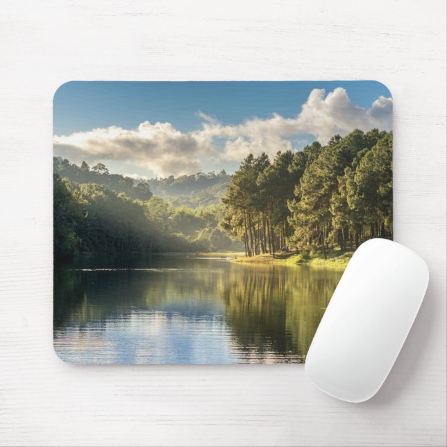 Water | Pang Oung Lake & Pine Forest Thailand Mouse Pad (With Mouse)