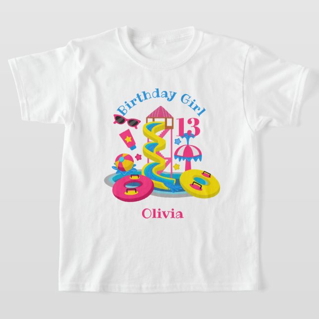 Water park Birthday Girl shirt Pool Party (Laydown)