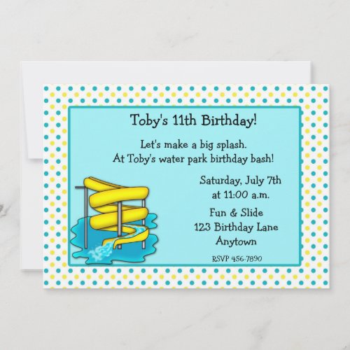 Water Park Birthday Invitation