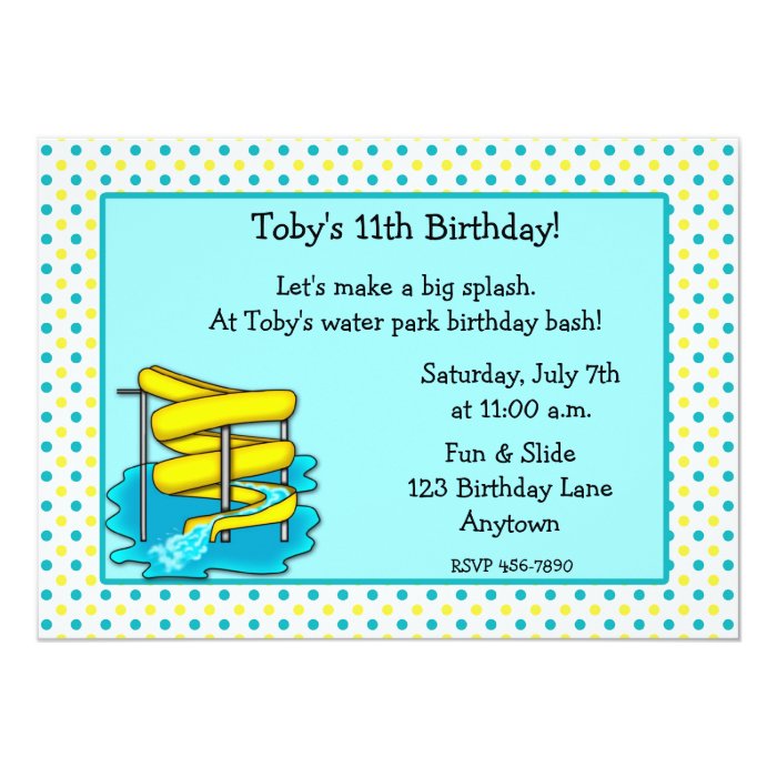 Water Park Birthday Invitation Zazzle
