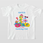 Water park Birthday Sister shirt<br><div class="desc">Celebrate  birthday with this special t-shirt,  special and personalized design</div>