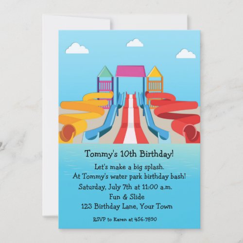 Water Park Fun Birthday Invitation