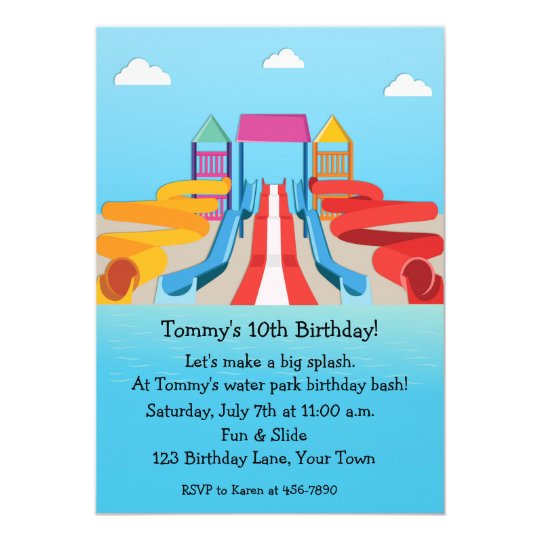 Water Park Fun Birthday Invitation