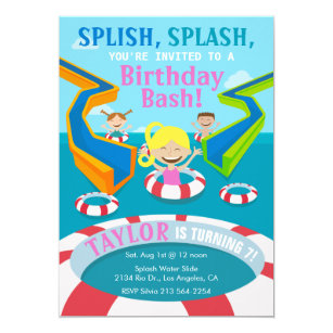 Water Birthday Party Invitations 9