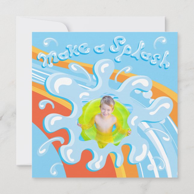 Water Park Pool Party Invitation (Back)