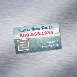 Water Patrol Tow Service Company Logo Business Card Magnet
