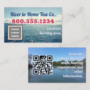 Water Patrol Tow Service Logo QR code Business Card