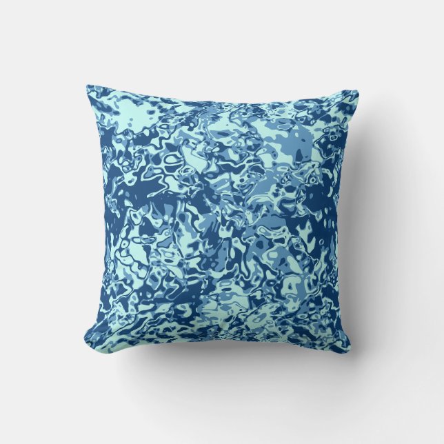 Water pattern No 1 Black BG Throw Pillow (Front)