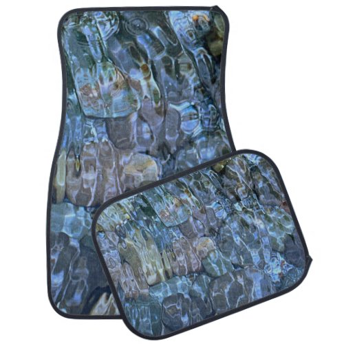 Water pattern river rock rippling water stream car floor mat