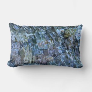 Water pattern river rock rippling water stream lumbar pillow