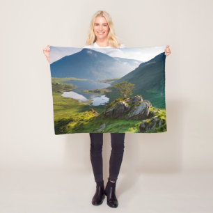 Water   Pen yr Ole Wen Lake Idwal Snowdonia Park Fleece Blanket