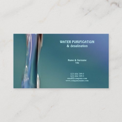 Water photography custom profile business card template