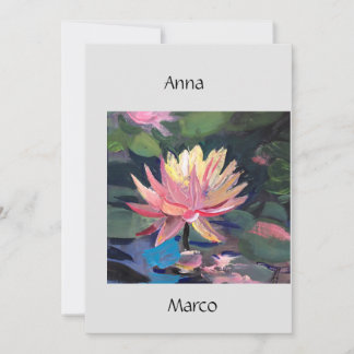 Water pink lillie holiday card