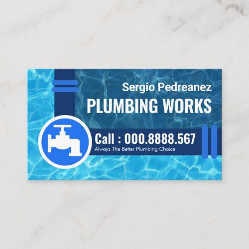Water Pipe Connection Plumbers Faucet Business Card