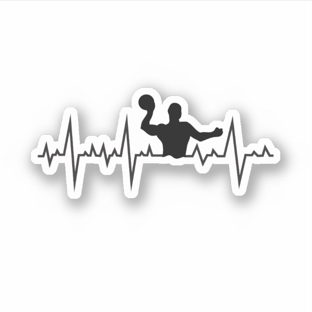 Water Polo Aquatic Sports Team Sport Heartbeat Sticker (Front)