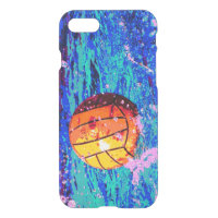 Water Polo Ball Artistic Blue Yellow WaterPolo