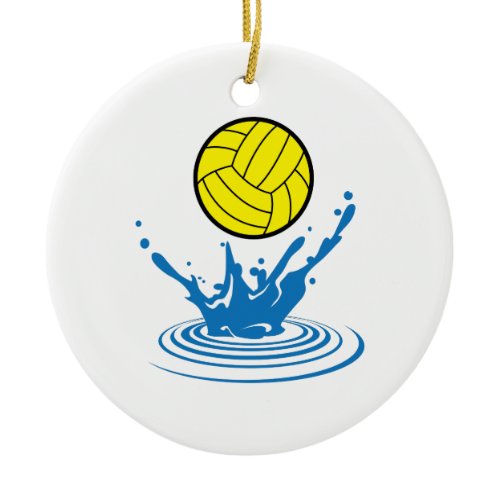 Water Polo Ball Ceramic Ornament