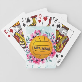 Water Polo Ball Lady Legend Playing Cards by SBPantry at Zazzle